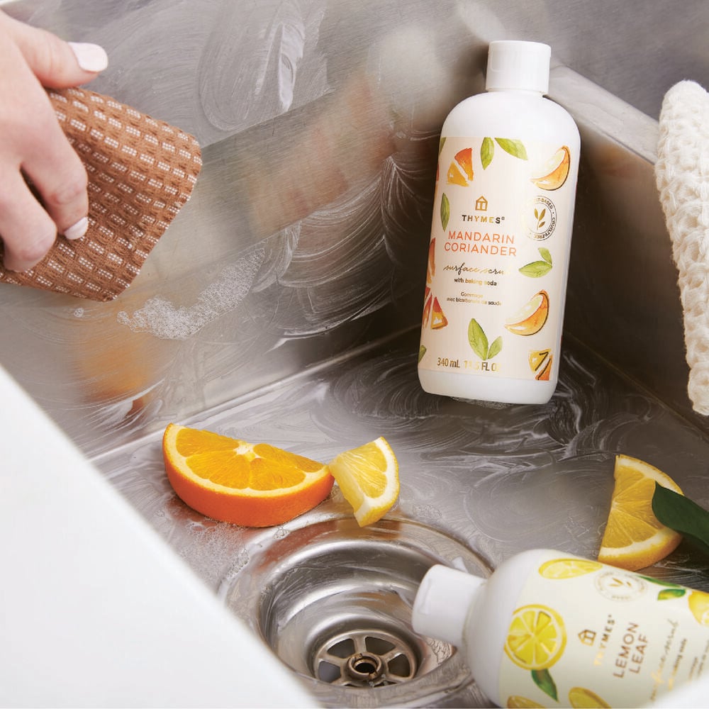 Thymes Mandarin Coriander Surface Scrub for home cleaning image number 2